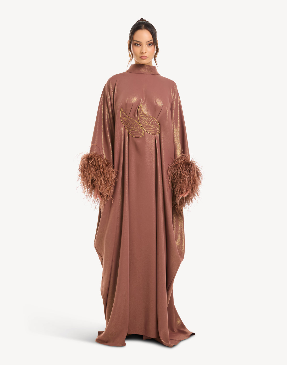 Fatma Feather-Trimmed Kaftan