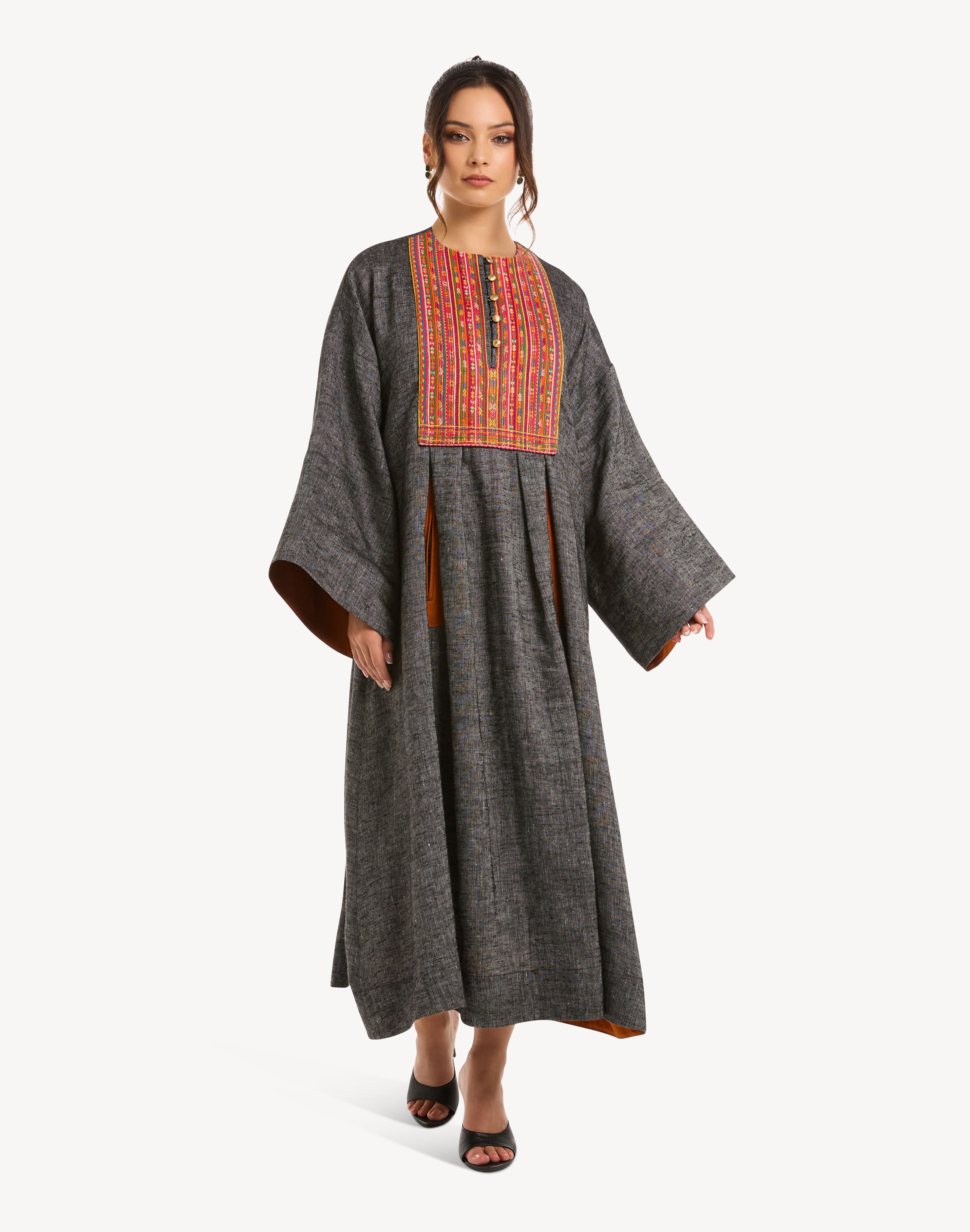 Voyager Embroidered Linen Kaftan