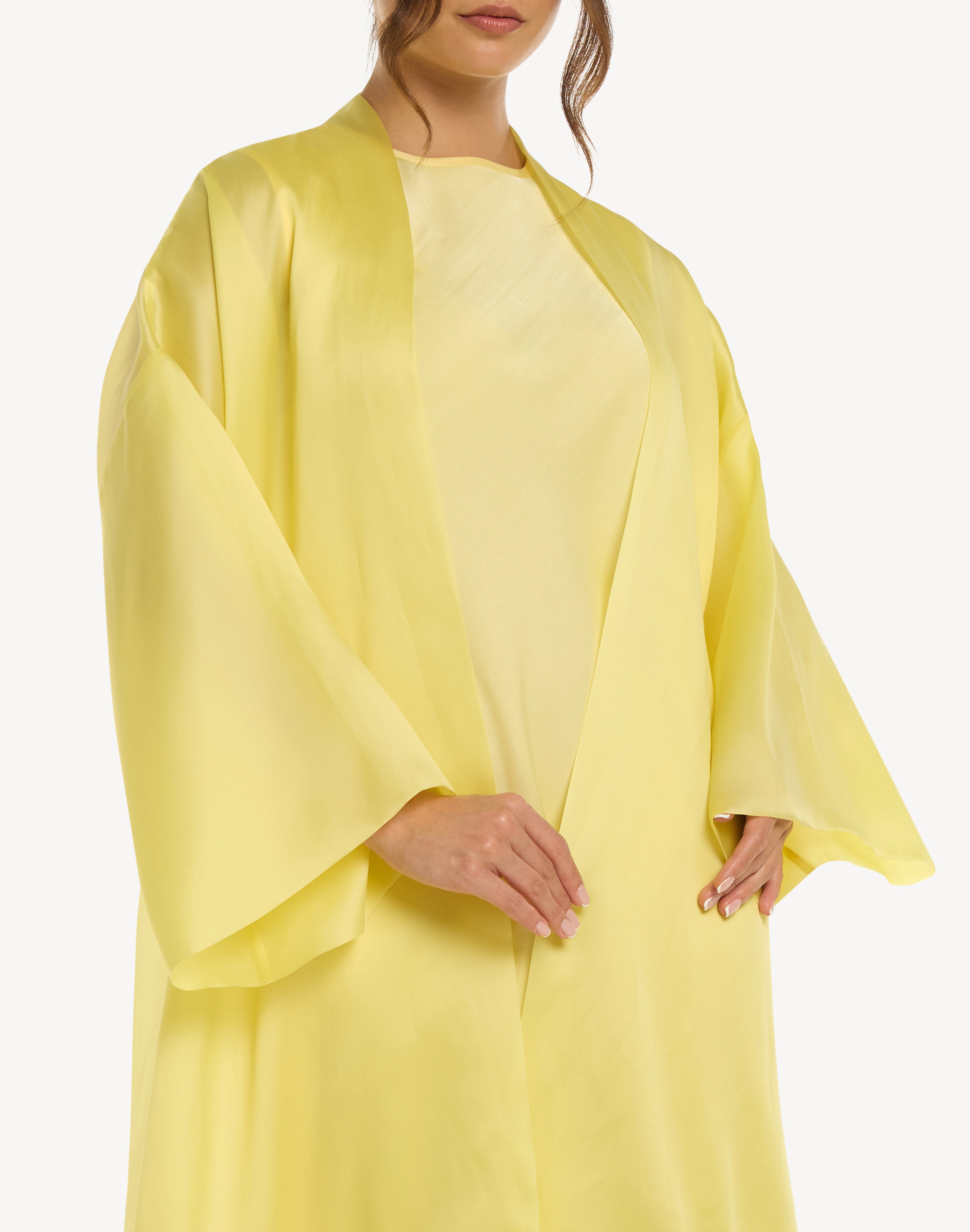 Essence Leaf Appliqué Silk Kaftan