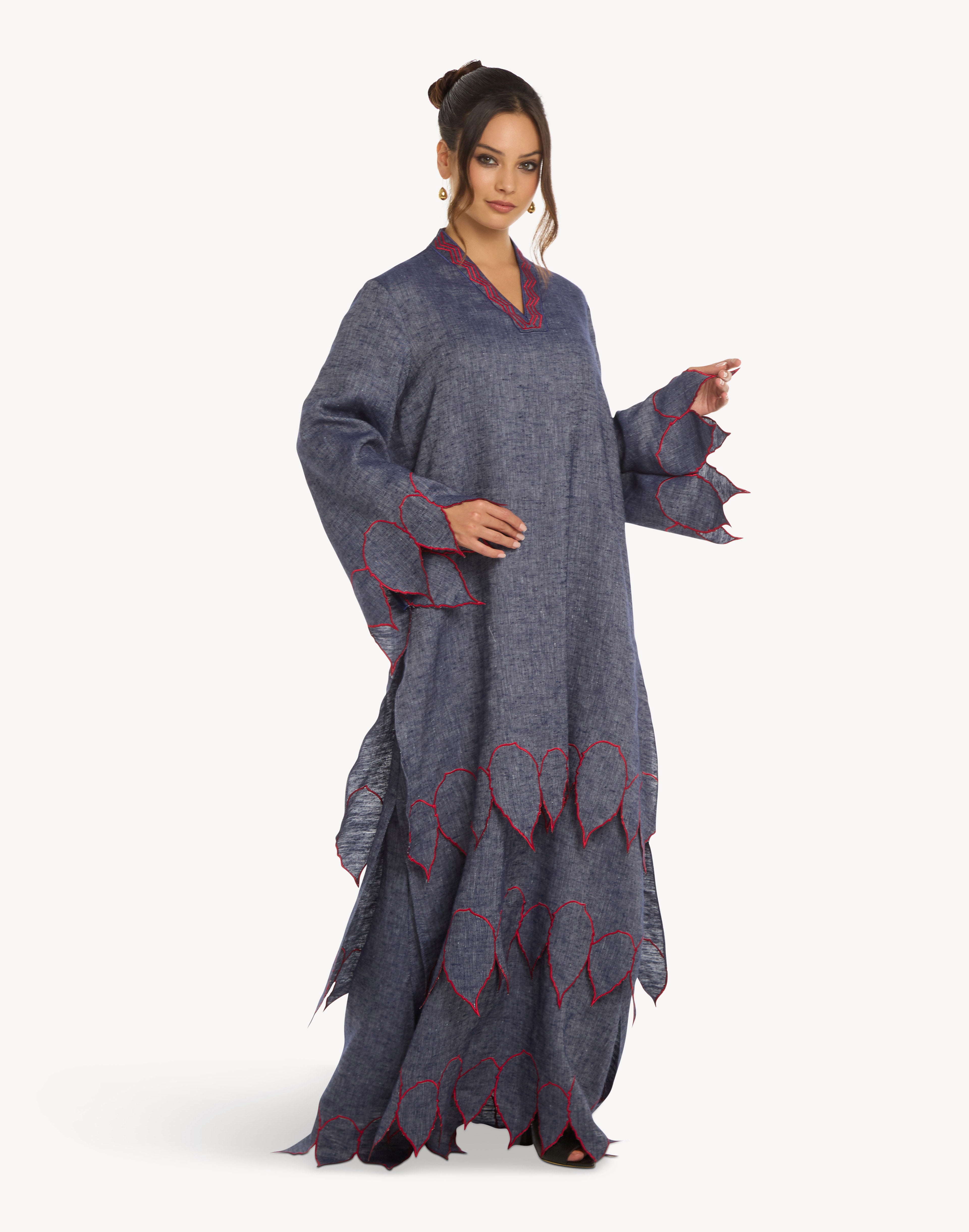 Ghaf Leaf Linen Kaftan
