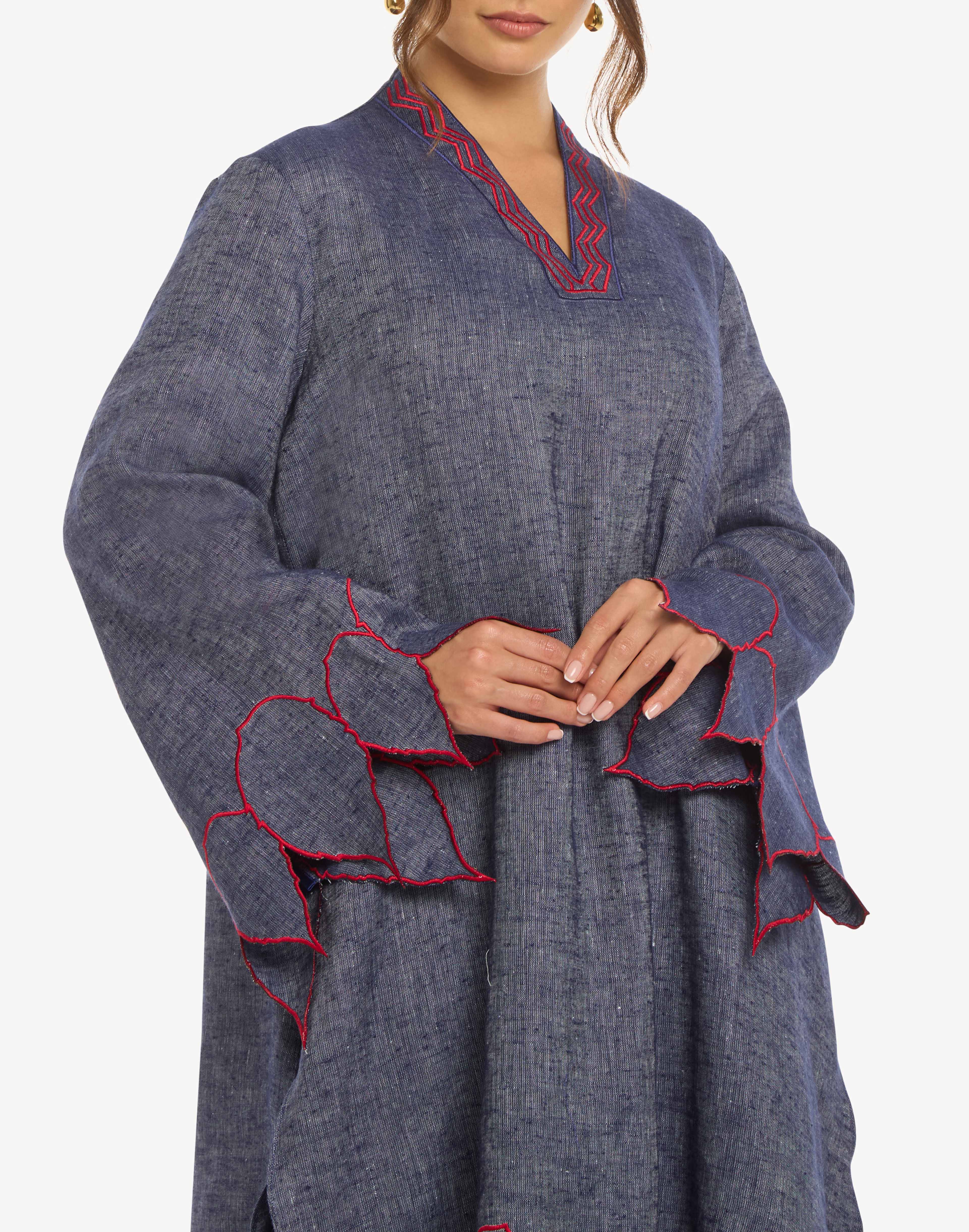 Ghaf Leaf Linen Kaftan