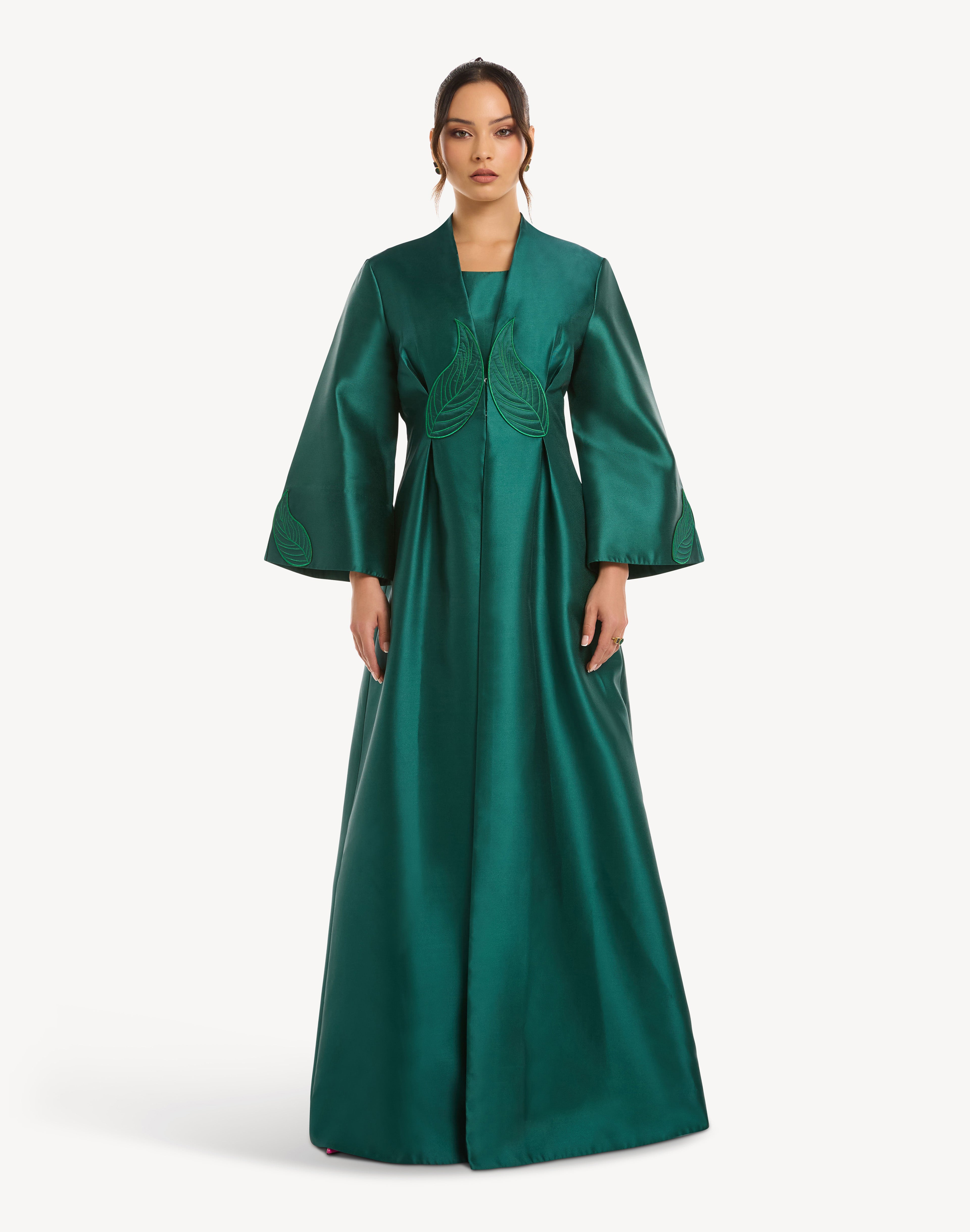 Alia Leaf Appliqué Kaftan