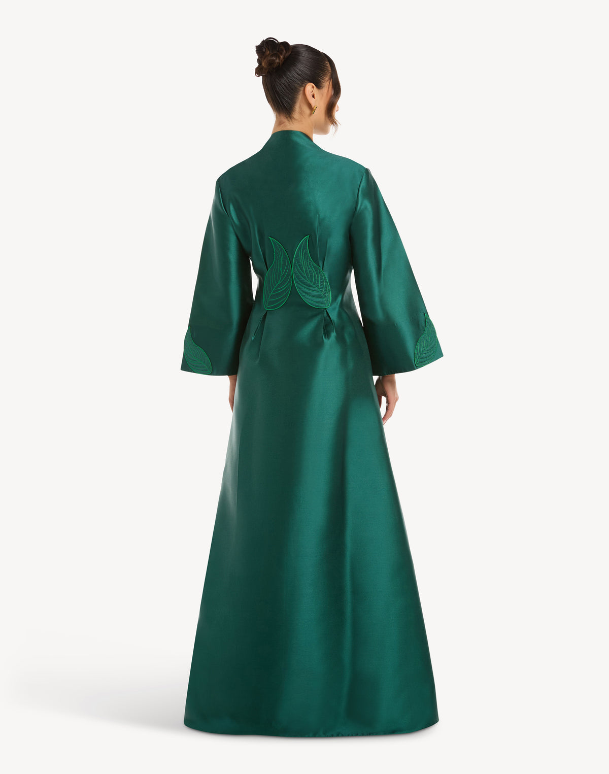 Alia Leaf Applique Kimono Abaya
