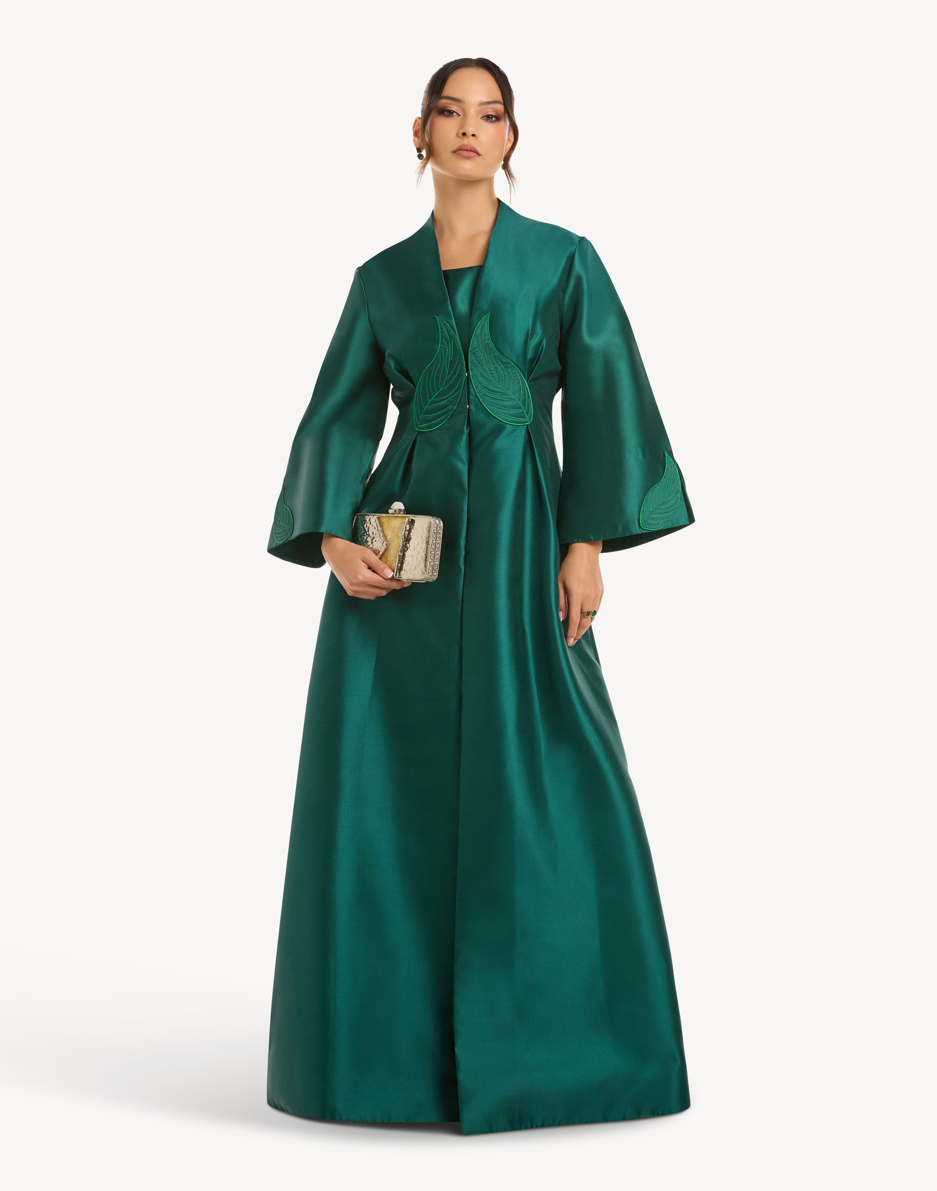 Alia Leaf Appliqué Kaftan