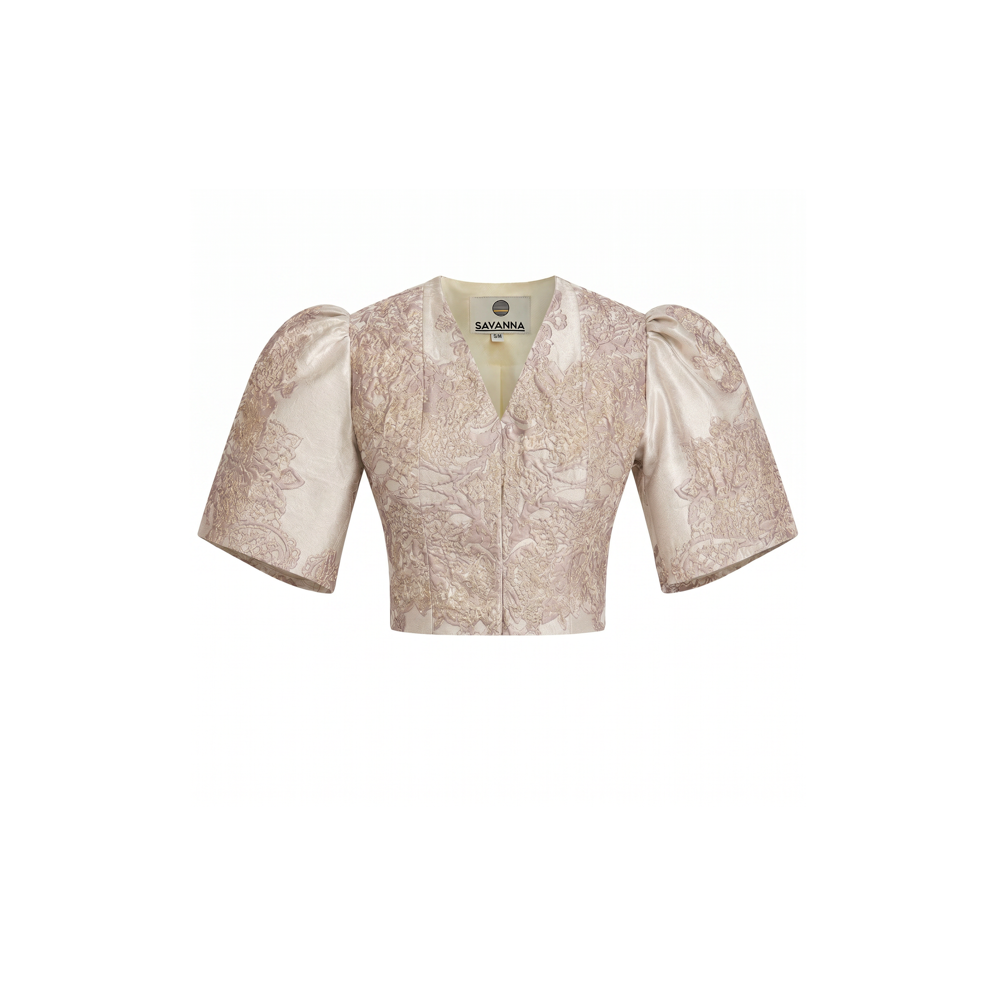 Brocade Puff Sleeve Couture Top