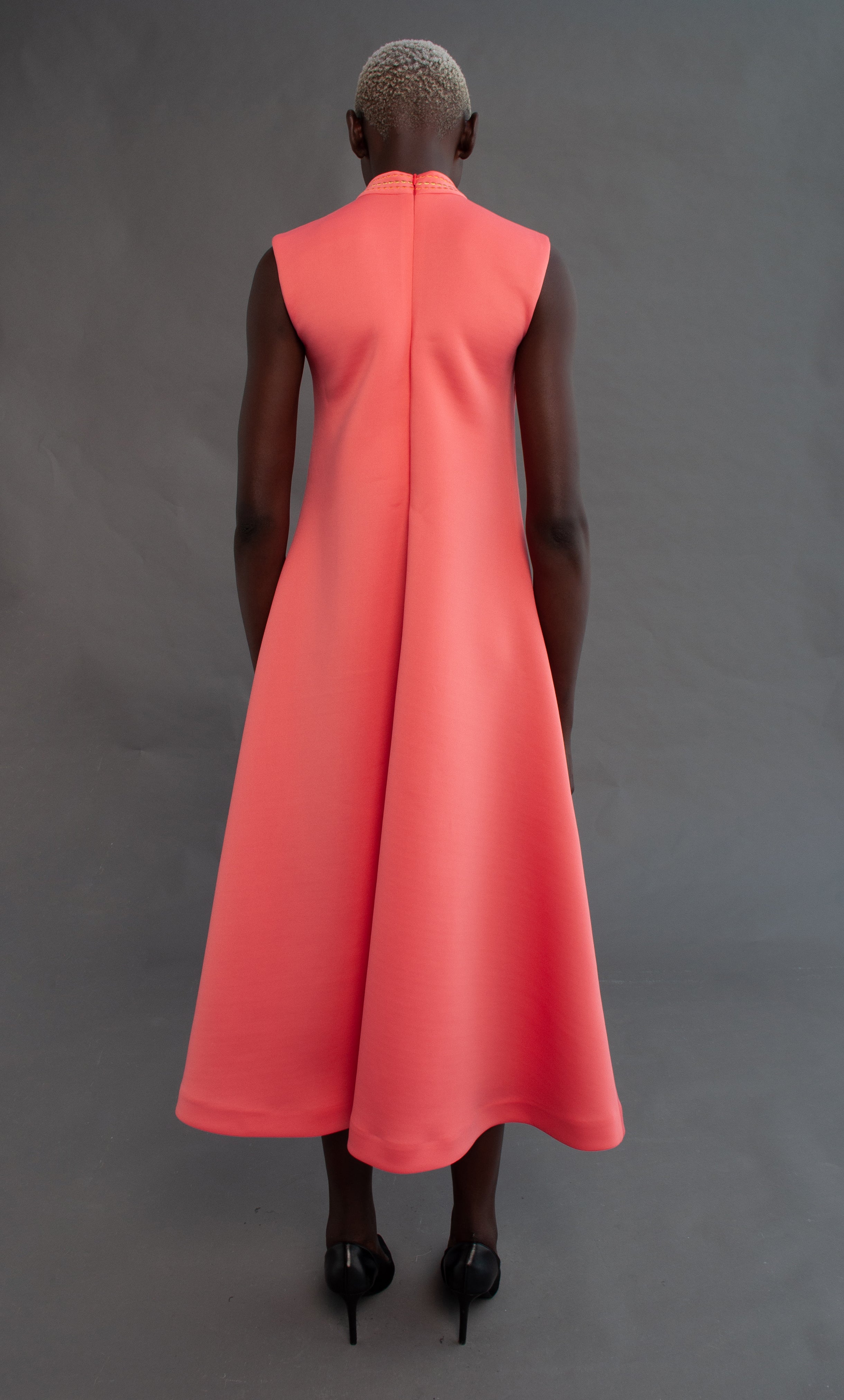 Rose Sleeveless Dress - Coral