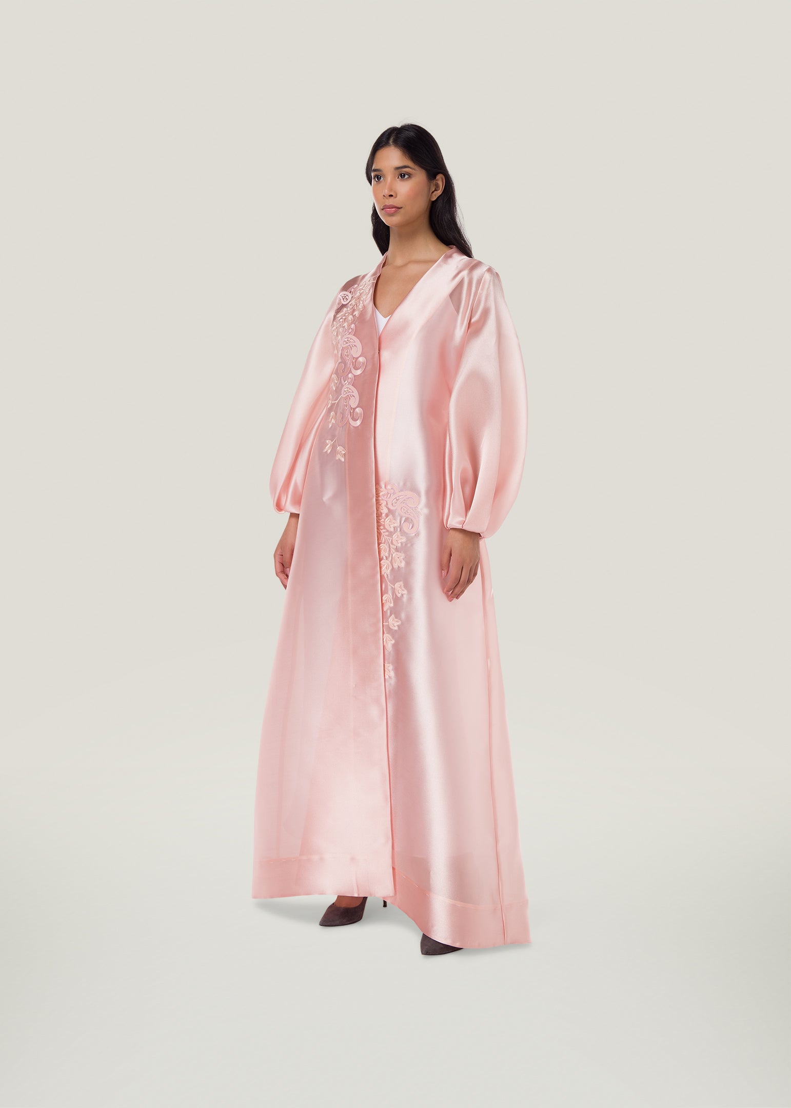 Garden Bloom Floral-applique Kaftan