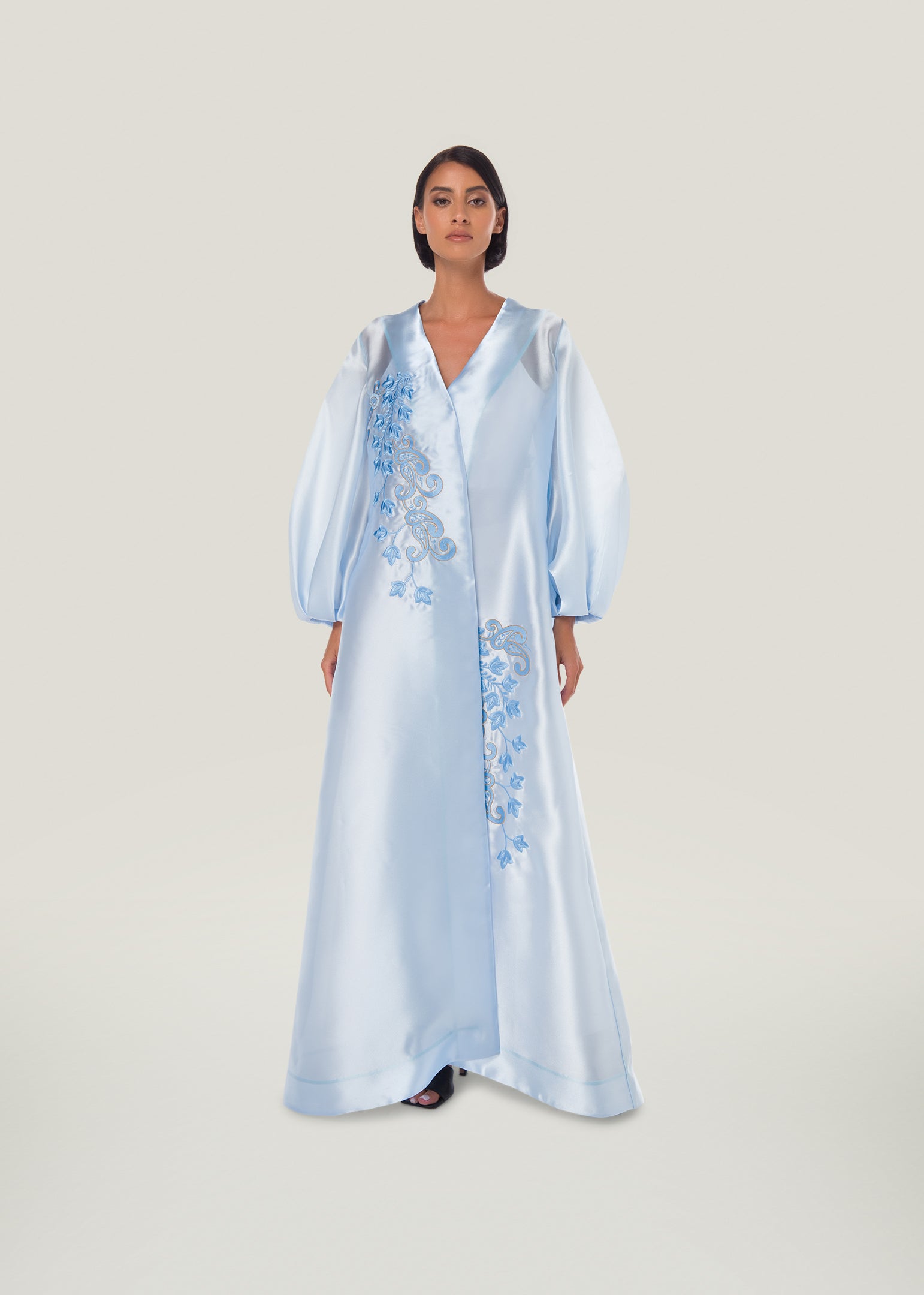 Garden Bloom Floral-applique Kaftan