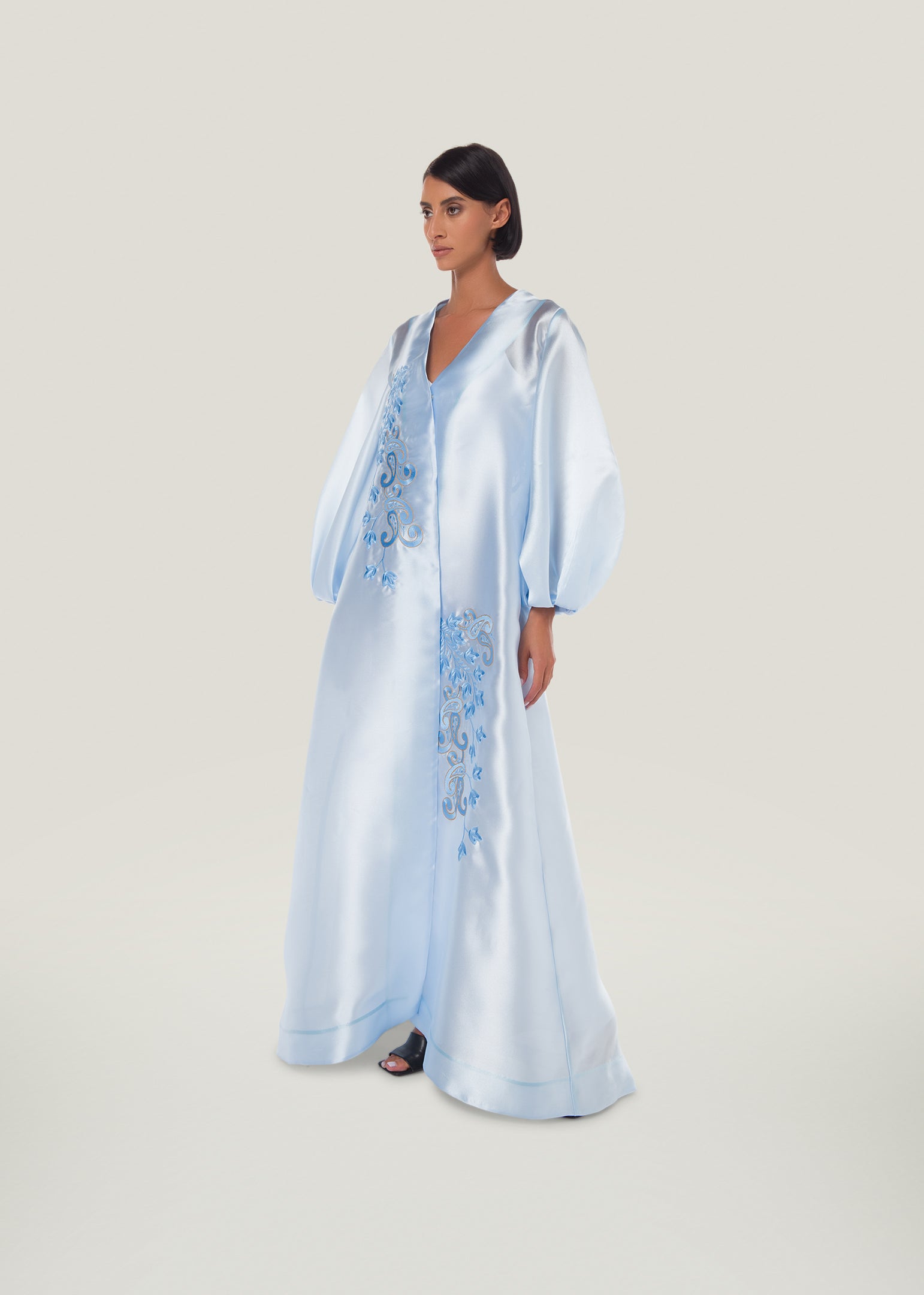 Garden Bloom Floral-applique Kaftan