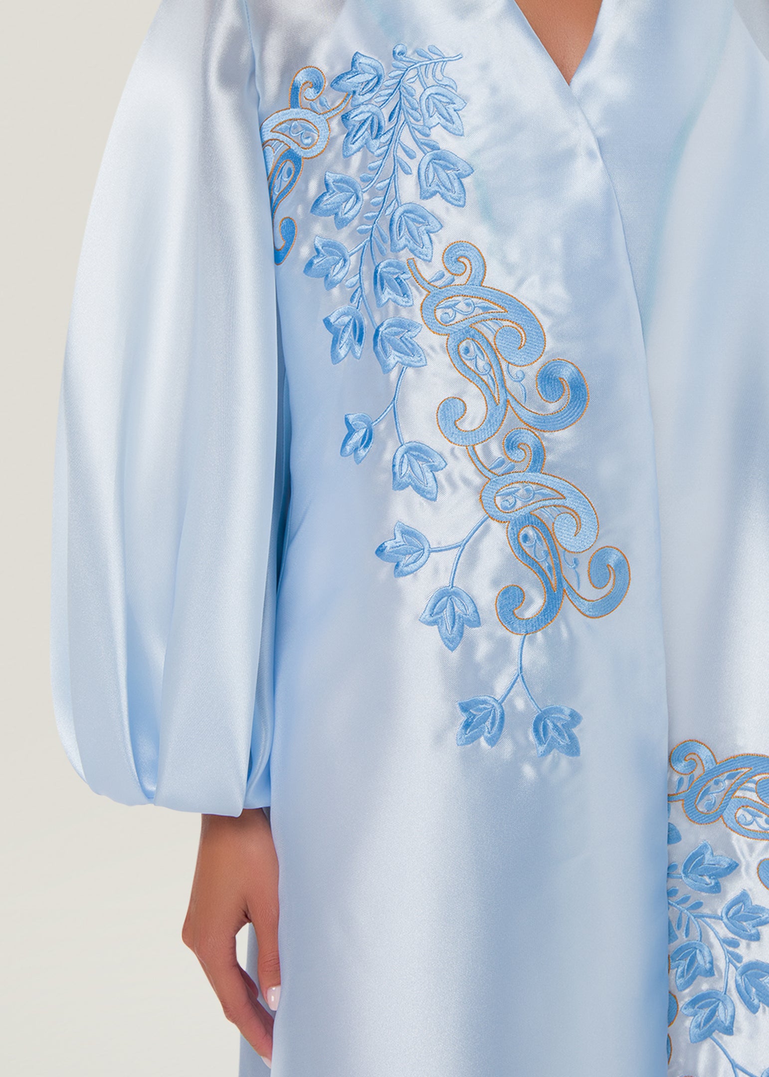 Garden Bloom Floral-applique Kaftan