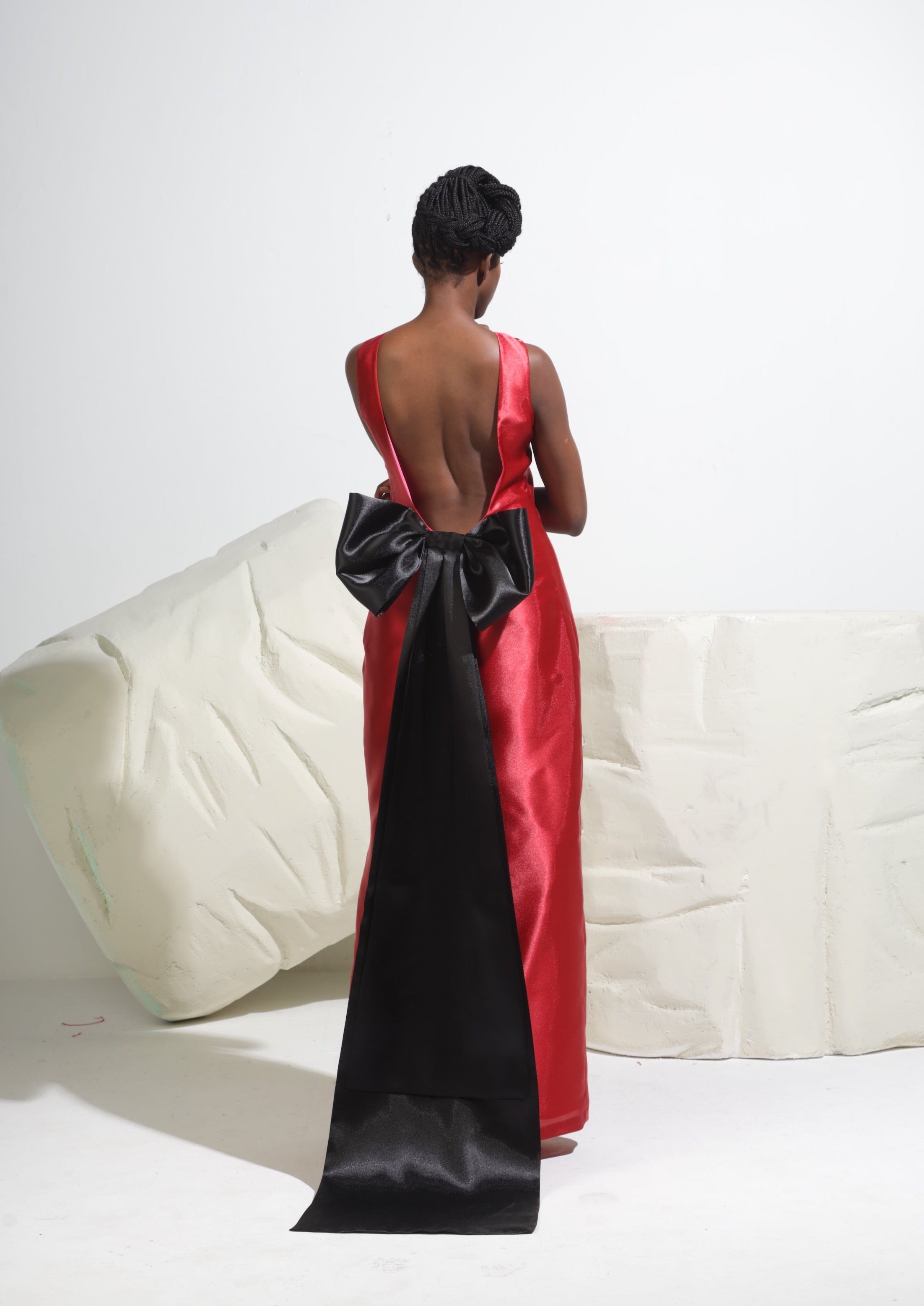 Oversized Bow Backless Gown